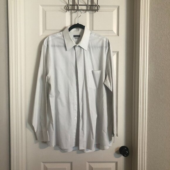 Van Heusen Flex Regular Fit Wrinkle Free classic button long sleeve sz 17 - Picture 1 of 5